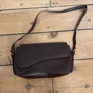 Lulu-B Dark Brown Leather Crossbody Bag